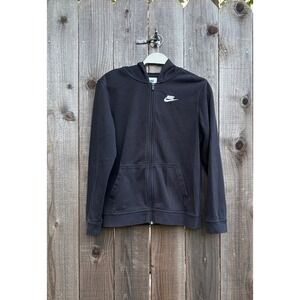Nike Kids Black Full Zip Hoodie Sweatshirt Size XL